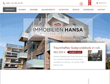 Tablet Screenshot of immobilien-hansa.de